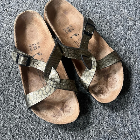 Birkenstock Silver Scale Sandals, size 37 - Picture 2 of 5